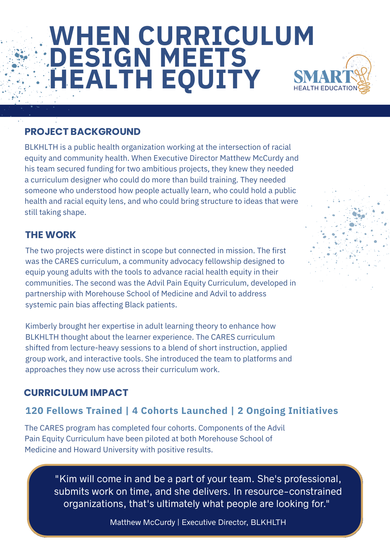 BLKHLTH Case Study